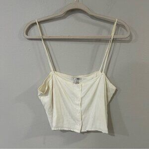 Amuse Society Cream Sleeveless Tank Top Button Down Camisole Women’s Size Small